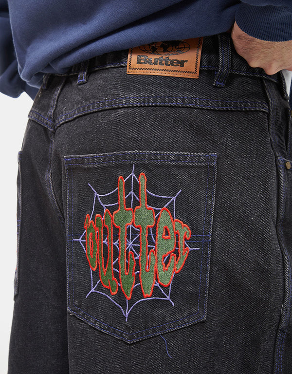 BUTTER GOODS Spider Denim Jeans Washed Black