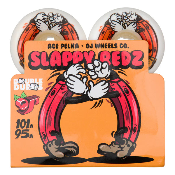 OJ WHEELS Double Duro Ace Pelka Slappy Redz White 101A/95A; 58 mm