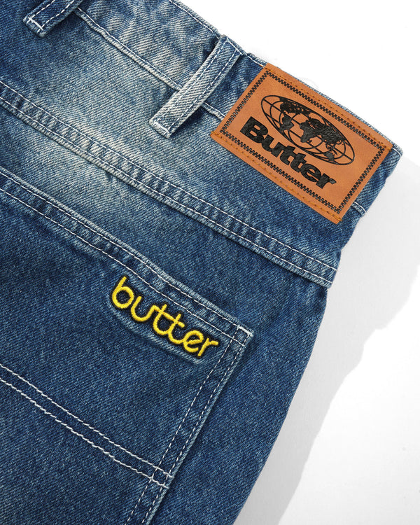 BUTTER GOODS Alpine Denim Jeans Distressed Faded Blue