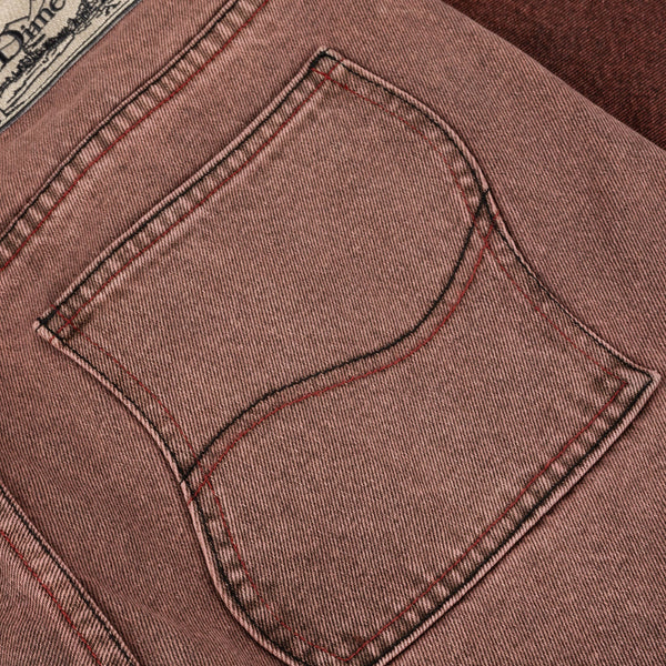 DIME Relaxed Denim Pants Dipped Sandblasted Burgundy