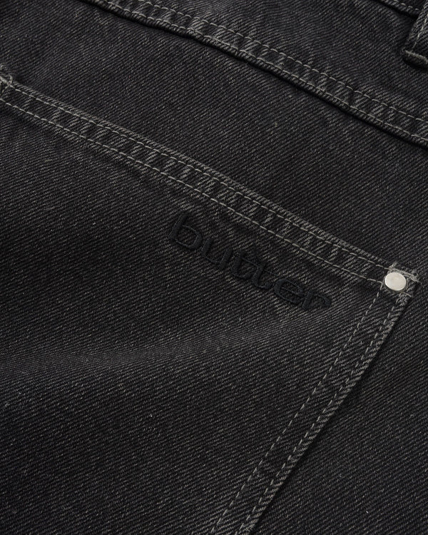 BUTTER GOODS Davide Double Knee Denim Jeans Washed Black