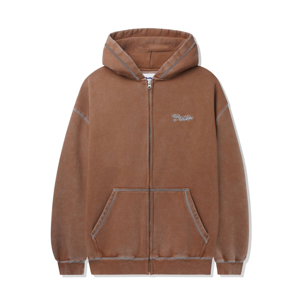 BUTTER GOODS Jive Zip-Thru Hood Washed Brown