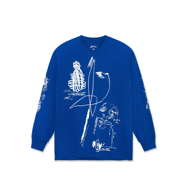 LAST RESORT AB Expando JS LS Tee Klein Blue/White