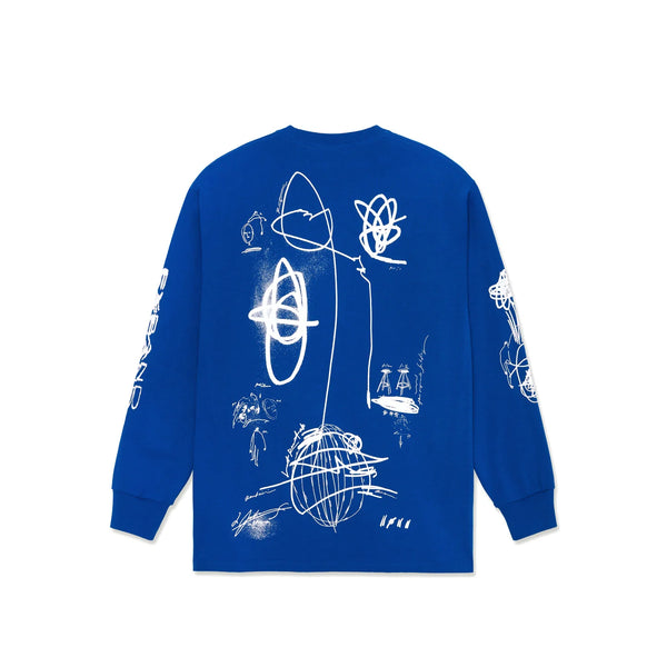 LAST RESORT AB Expando JS LS Tee Klein Blue/White