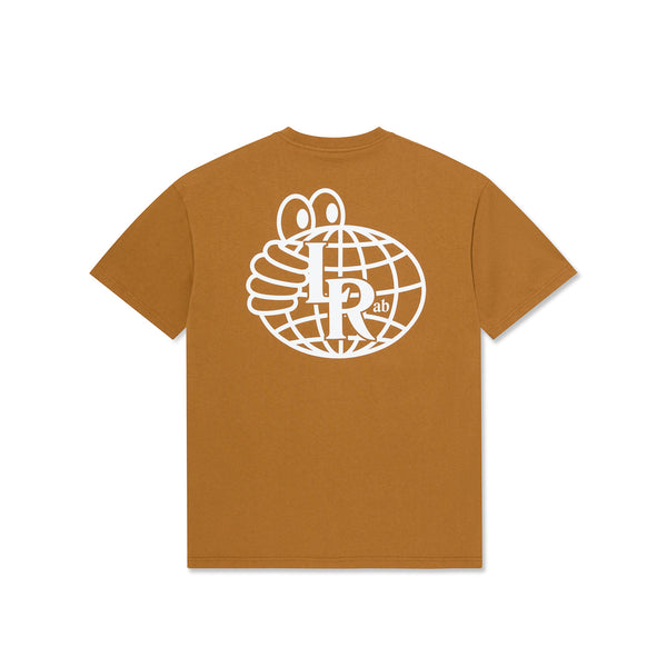 LAST RESORT AB Atlas Monogram SS Tee Golden Brown/White