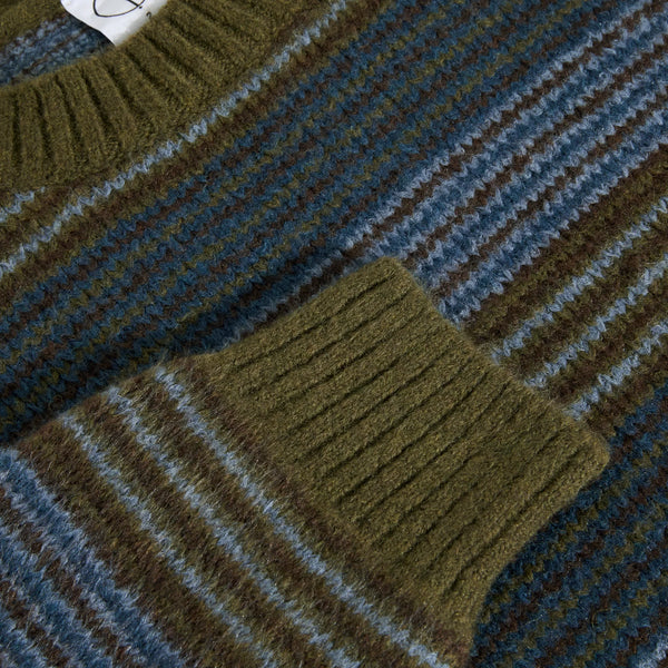 POLAR GEORGE SWEATER BLUE GREEN STRIPE