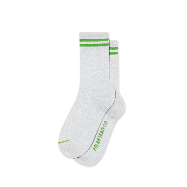 POLAR Rib Socks 2 Stripes Heather Grey/Green