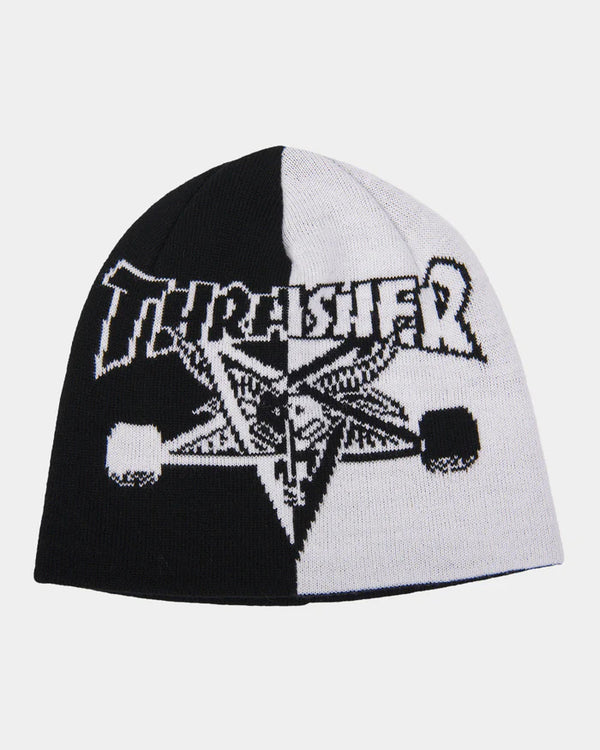 Thrasher Skategoat Split Skully Beanie Black/White; OS