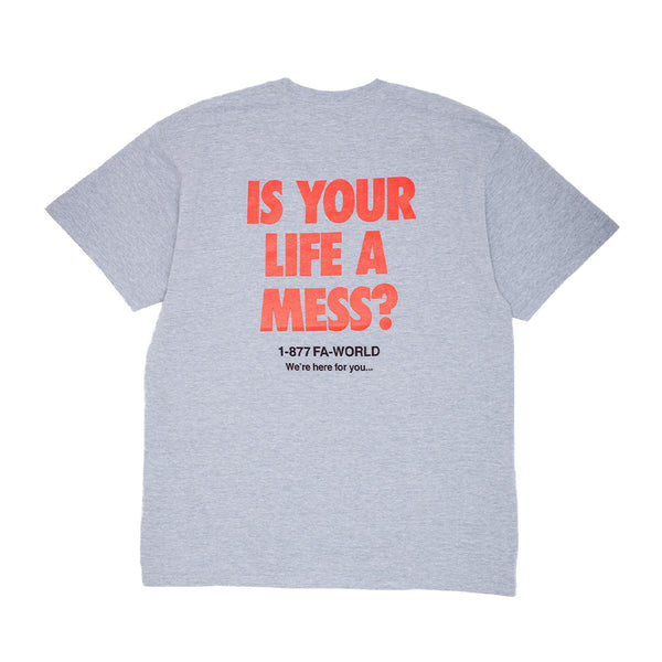 FUCKING AWESOME Is Your Life A Mess Tee Heather Grey