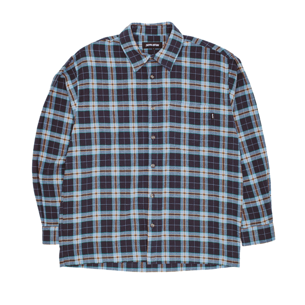 Fucking Awesome Lightweight Flannel Shirt Blue Plaid