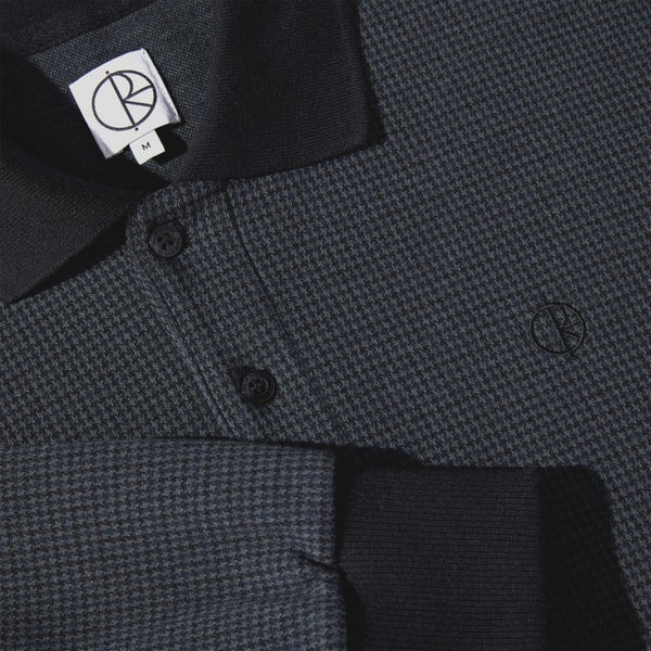 POLAR Polo LS Shirt Houndstooth Black/Grey